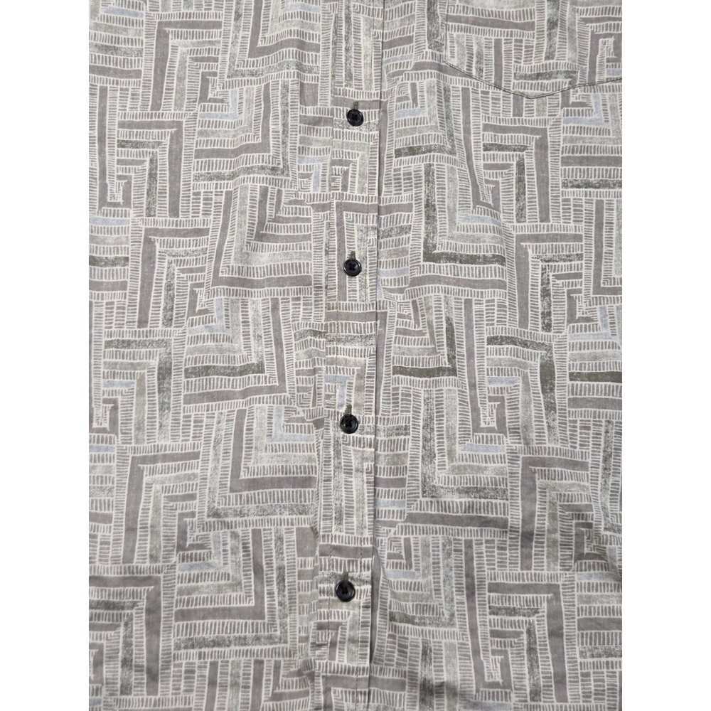 Prana Slim Fit Button Up Shirt Mens XL Beige Geometric Pattern Short Sleeve... - Picture 5 of 6